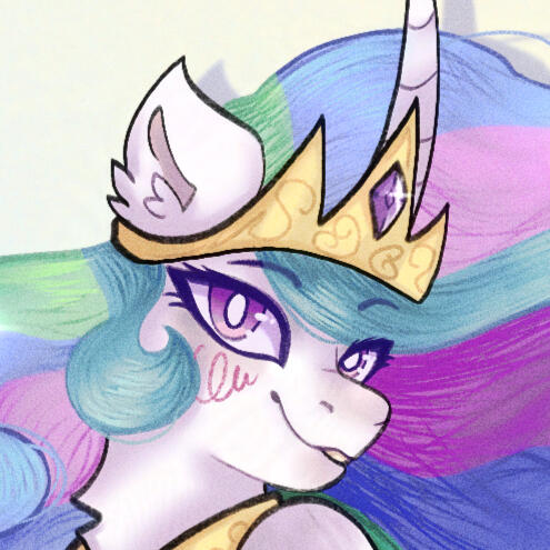 My avatar: celestia looking at the viewer with a small smile