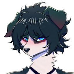 Icon of Miss Blakely, an anthro Collie with dark greenish-blue and white fur and making a nervous expression