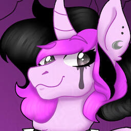 Icon of Pink Punk, a unicorn pony with a pink coat and hot pink and black mane